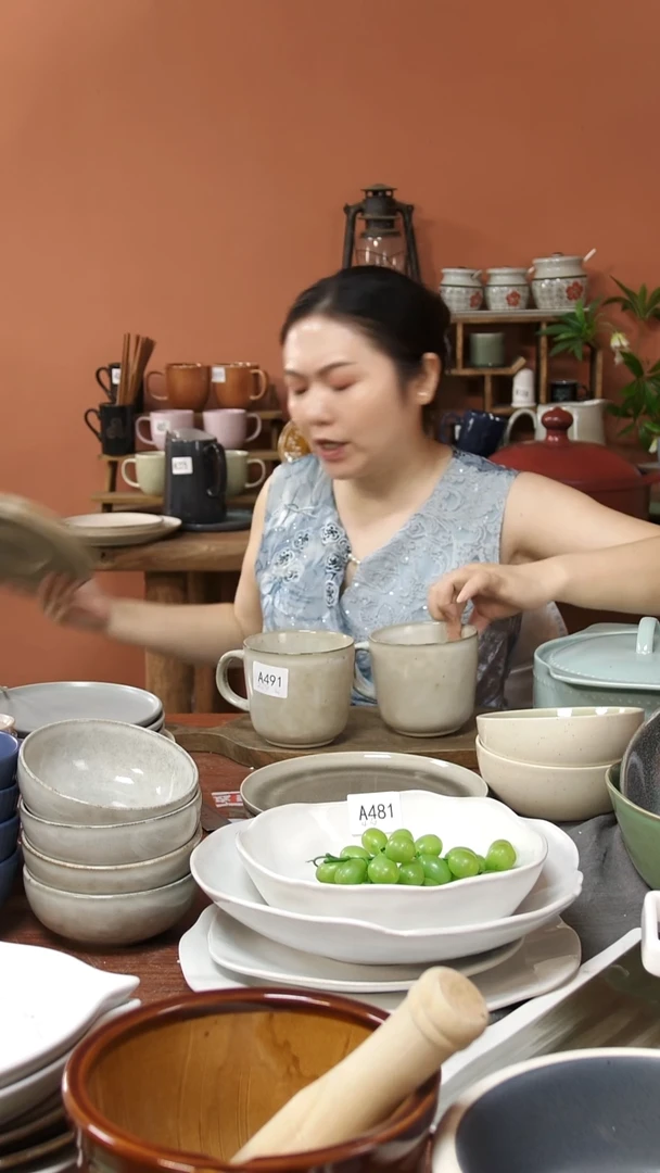 陶瓷A491陶瓷大杯子2件套微瑕带釉点
