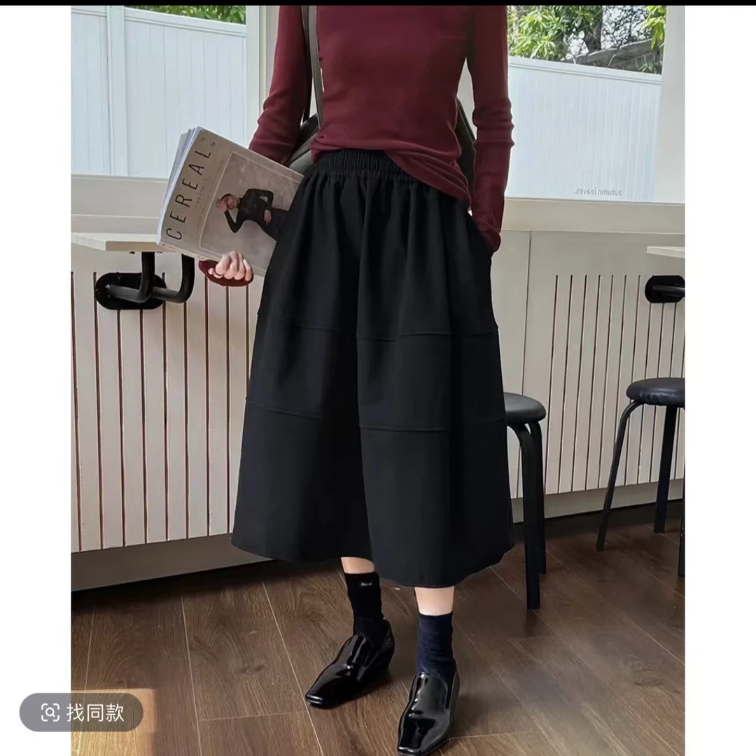 【可可心选】“花苞裙”加厚秋冬保暖百搭复古松紧花苞半裙