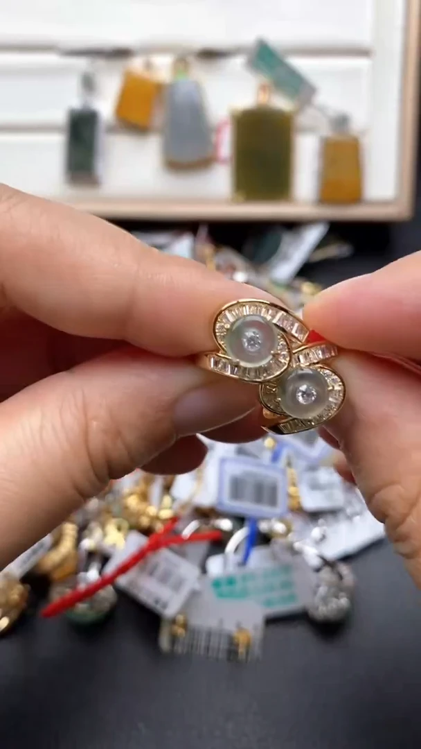 银S925镶嵌戒指翡翠1