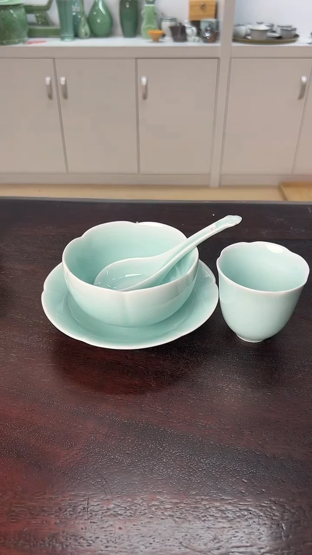 龙泉云间青瓷小米茶器