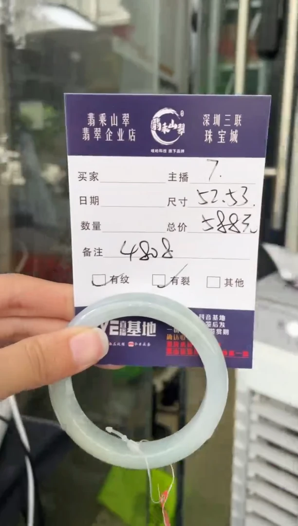 未镶嵌手镯翡翠Q 52正圈 4808