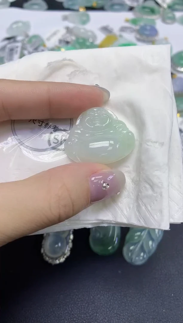 颈饰未镶嵌翡翠天然缅甸翡翠A货百元以上9元证书费自理