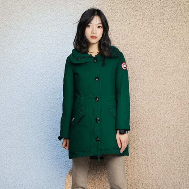 95新 加拿大鹅 CANADA GOOSE/羽绒服/连帽毛领羽绒服/S码/0001074