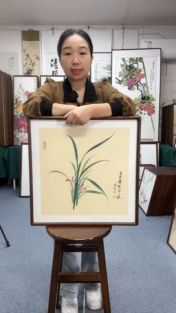 国画尺寸52*52实木画框京东包邮手绘