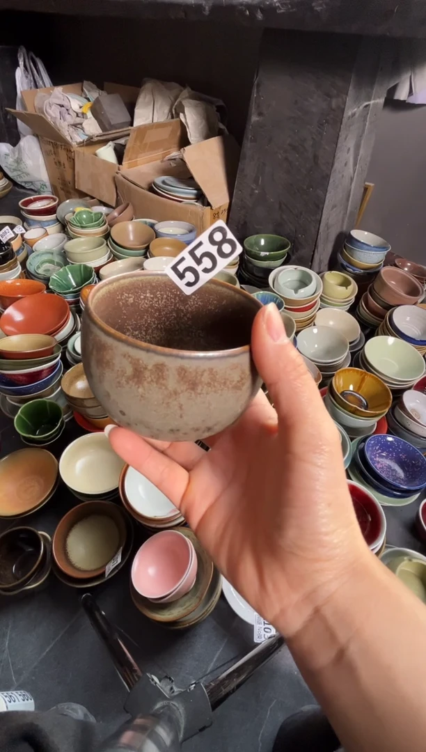 瓷片小***️558玻化圆钵杯