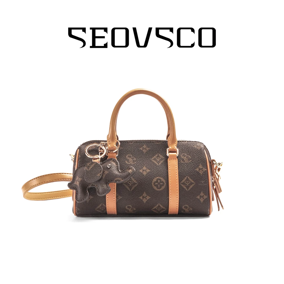 真澳袋鼠女士时尚新款mini波士顿包单肩包轻奢经典百搭斜挎包