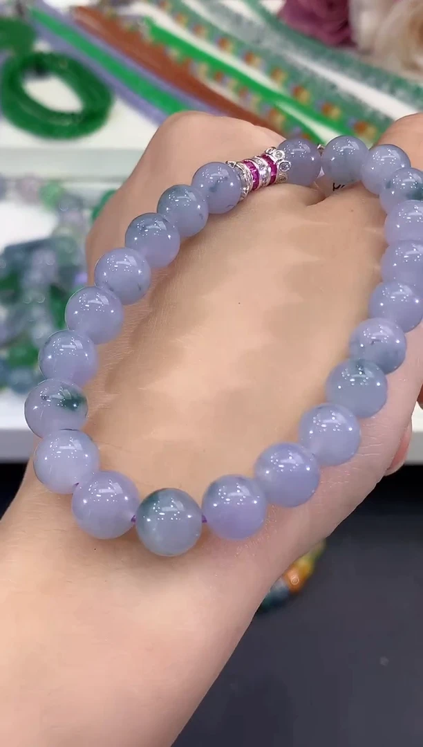 未镶嵌手串翡翠B51 紫货有色差   多样性一件发货