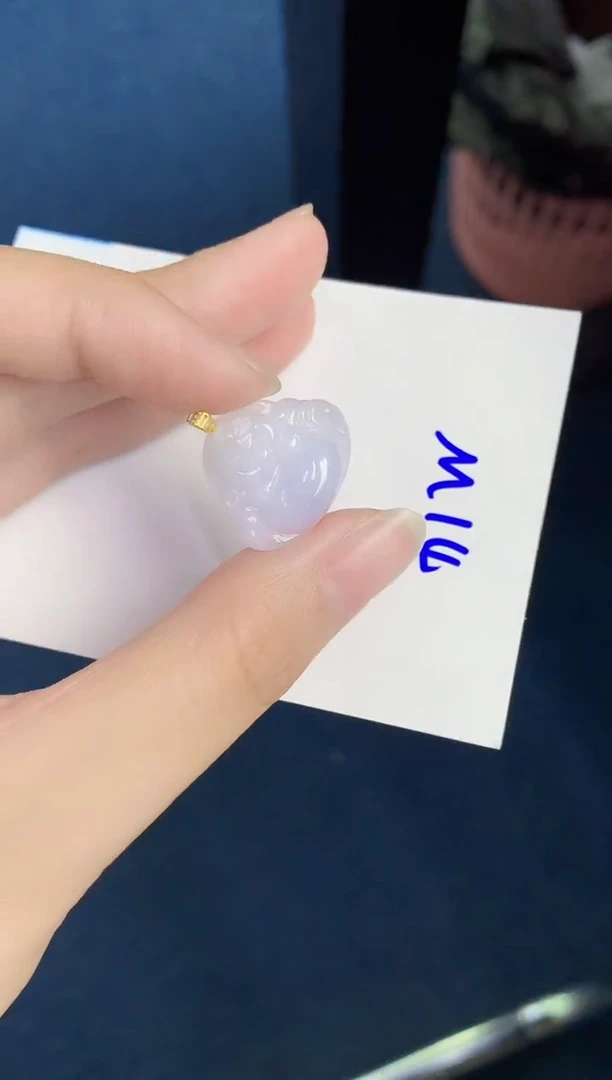翡翠18K金镶嵌颈饰天然翡翠緬甸A貨