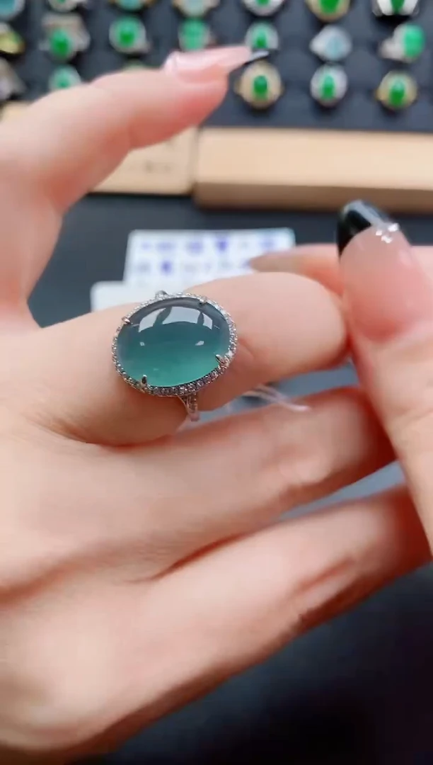 银S925镶嵌戒指翡翠2121