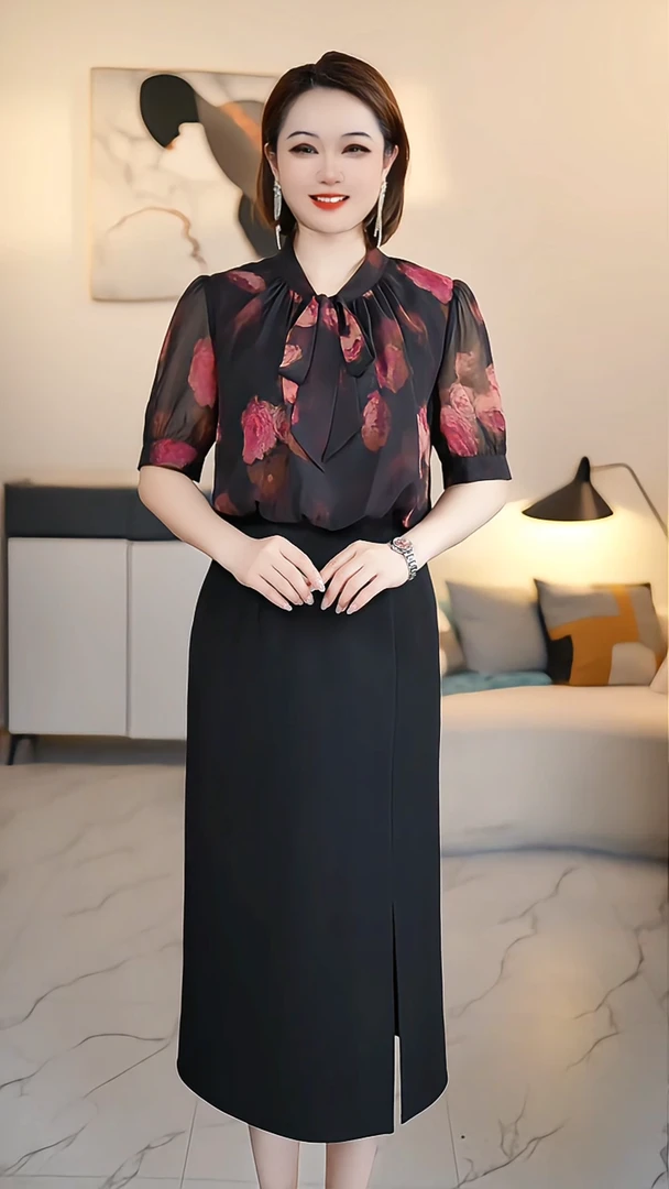 【深圳薇姐清仓】A气质高端大码显瘦连衣裙 8871