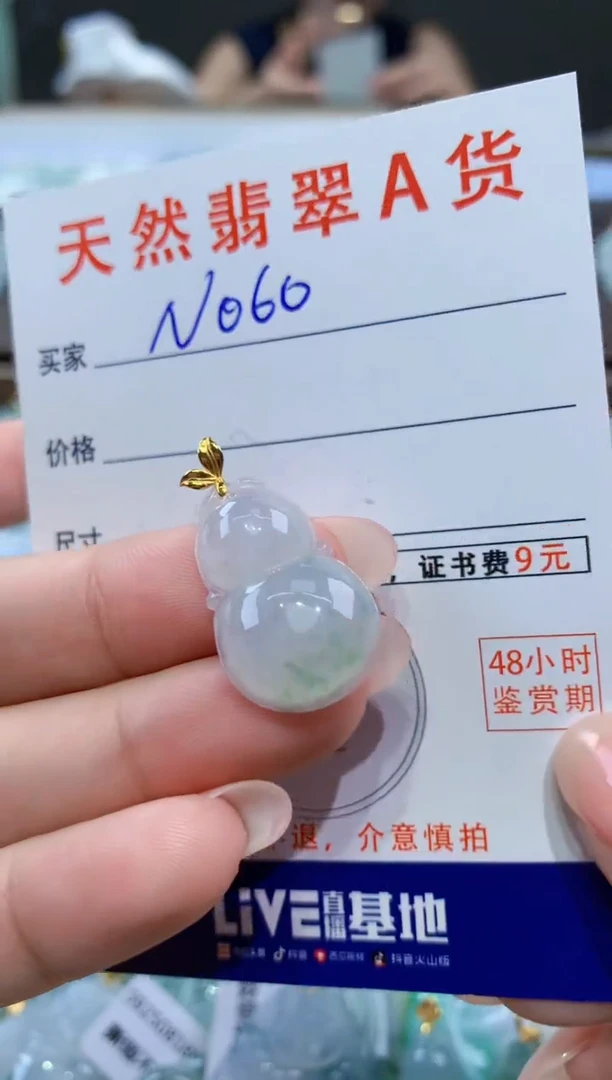 颈饰18K金镶嵌翡翠天然翡翠A货挂件
