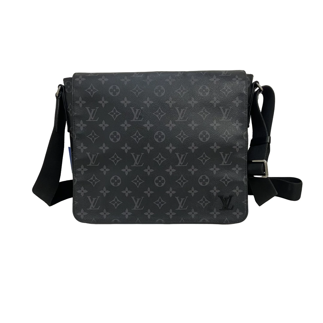 95新 LouisVuitton/路易威登 路易威登LV黑老花翻盖斜挎包/45