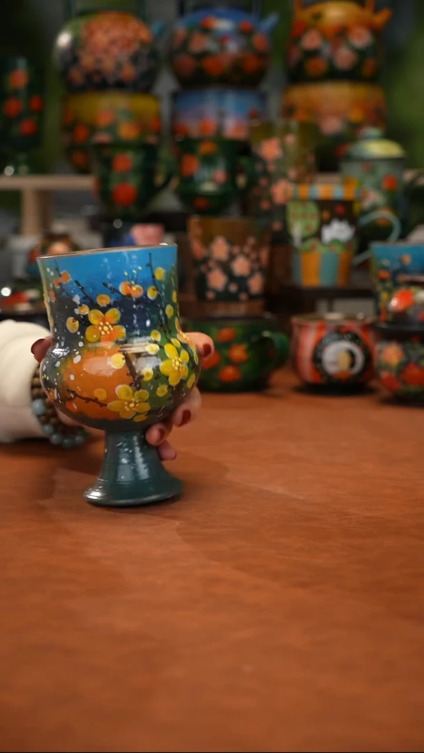 紫砂油画手绘釉下彩