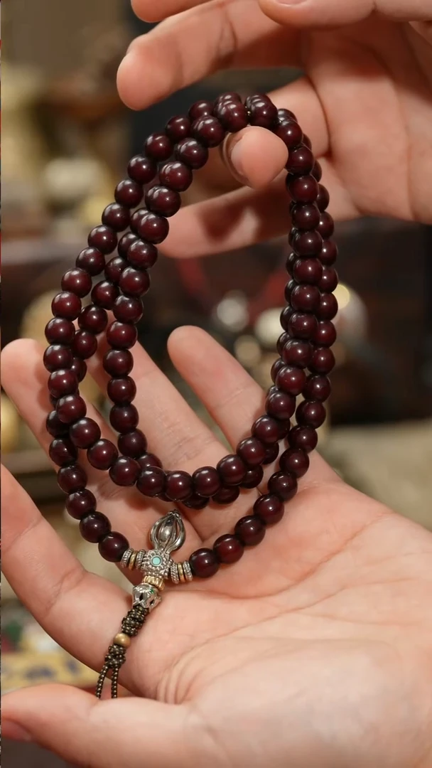 手串柏香籽/百香籽  老  朱砂供菩提根（素串）