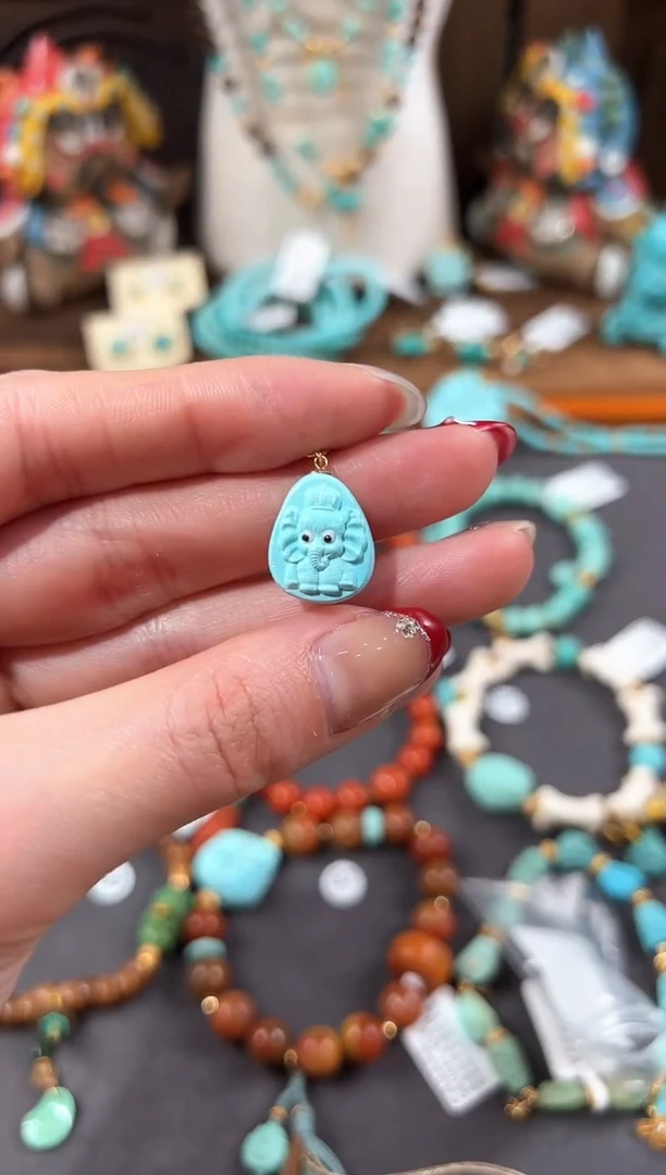 【闪购商品】绿松石提溜18K金镶嵌绿松石提溜