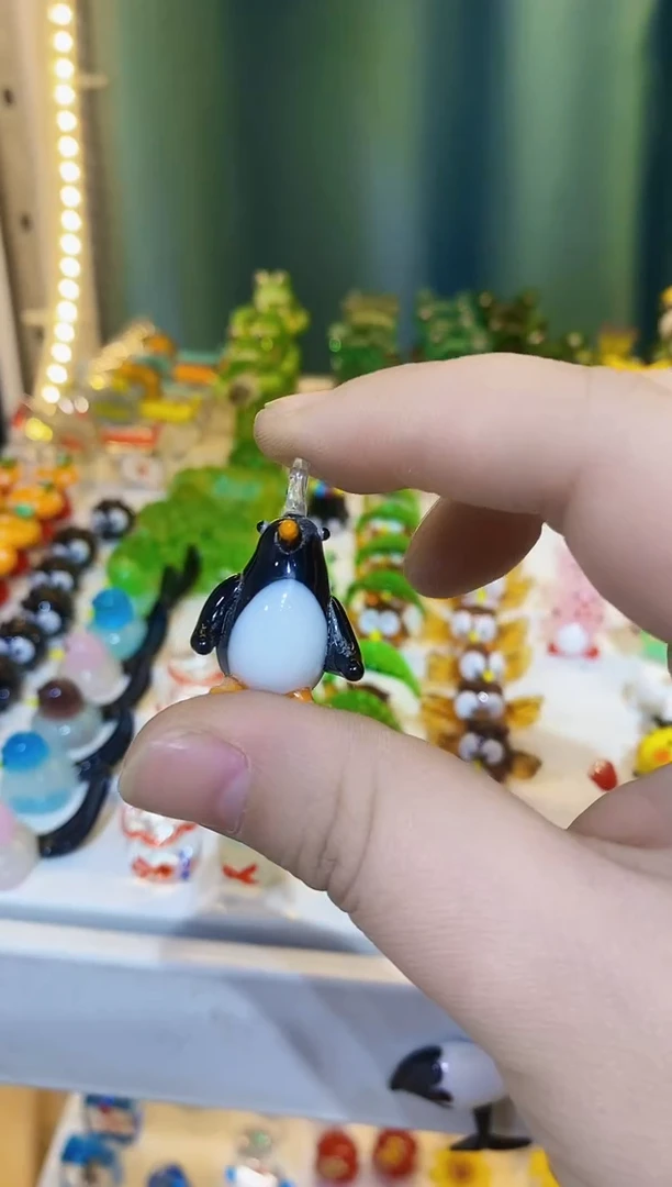 【闪购商品】琉璃手工艺品挂钩企鹅