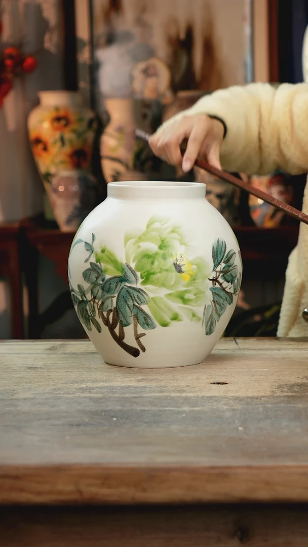 【闪购商品】瓷片景德镇纯手工釉下彩精品花瓶