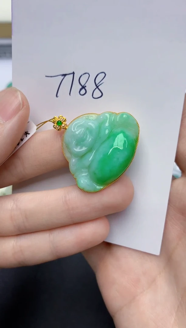翡翠18K金镶嵌颈饰11111111