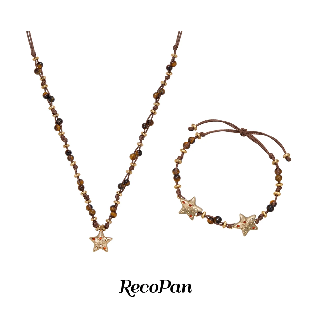 RECOPAN STAY MEDIOCRE 黄铜项链 重塑未来星星锁骨链项链手链