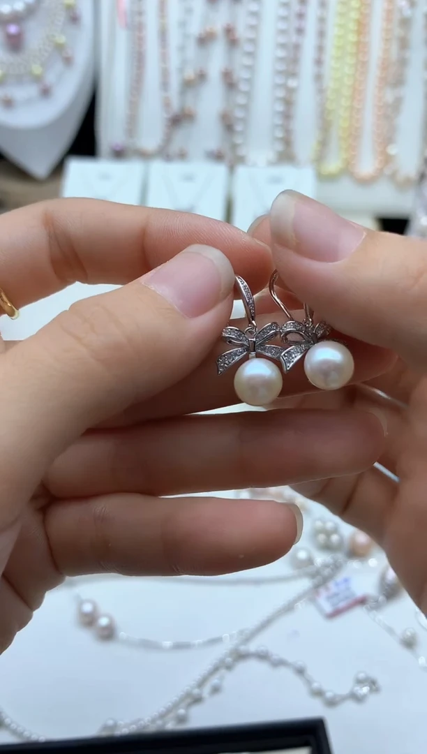 合金淡水珍珠耳饰1