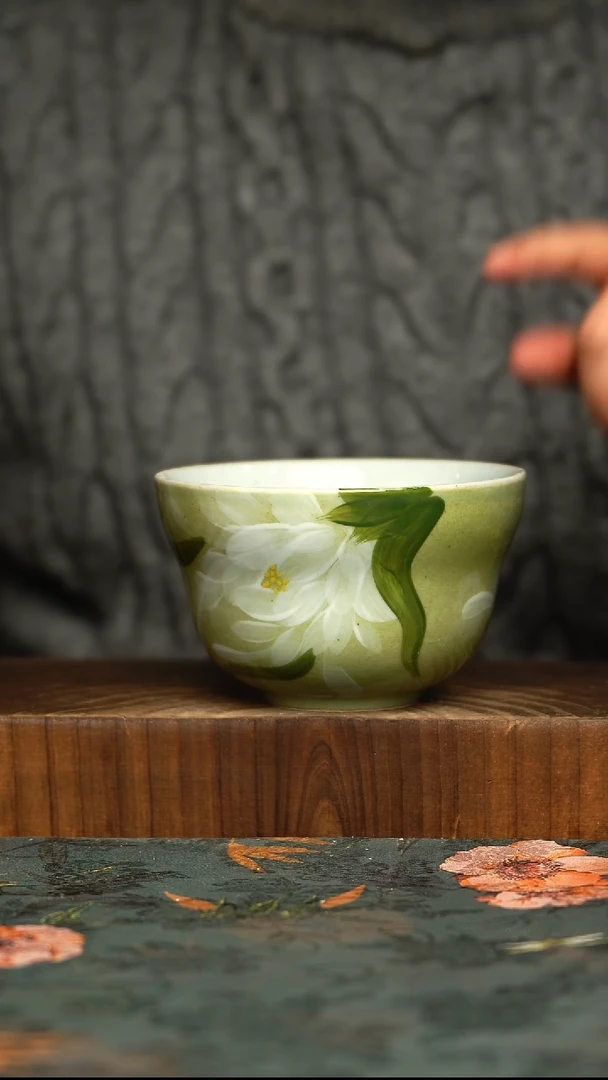 杯釉下彩手工手绘同款陶器