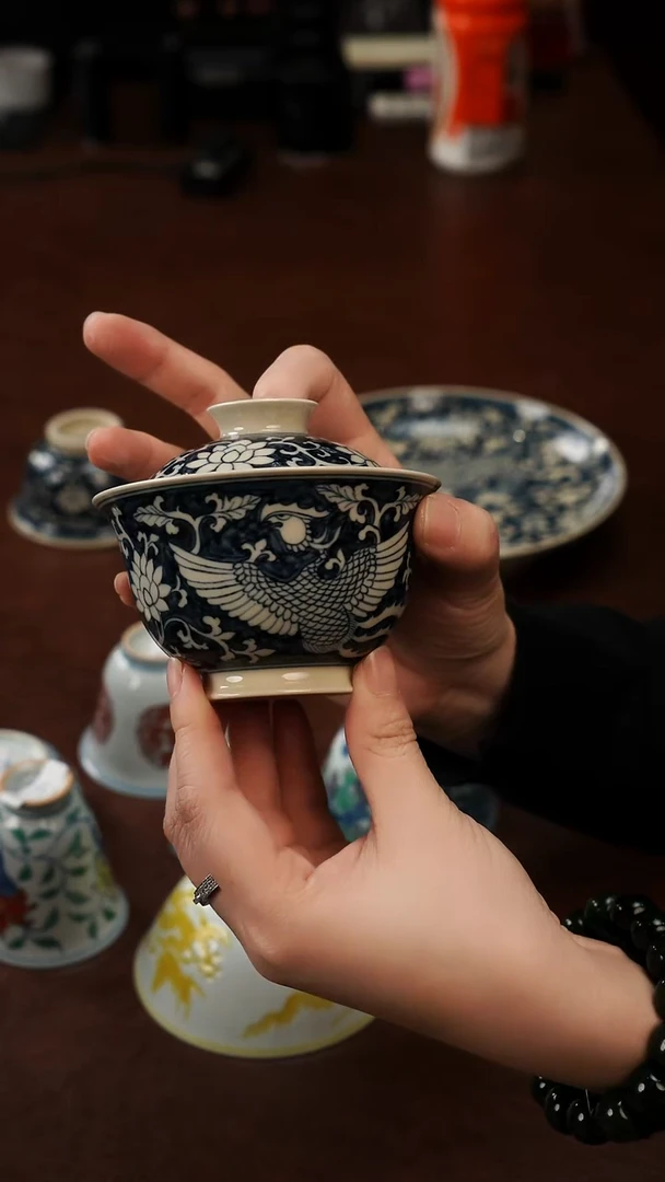 景德镇瓷器，青花瓷手绘茶具~