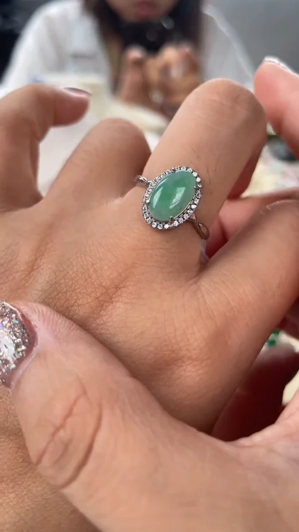 翡翠戒指未镶嵌缅甸天然A货翡翠