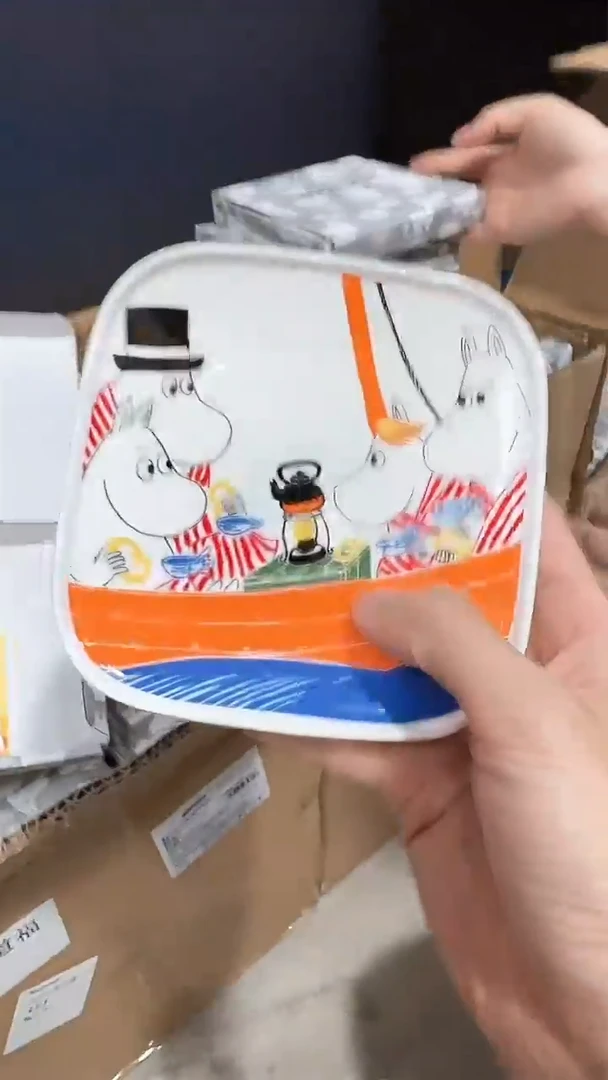 瓷片姆明四季之旅骨碟夏