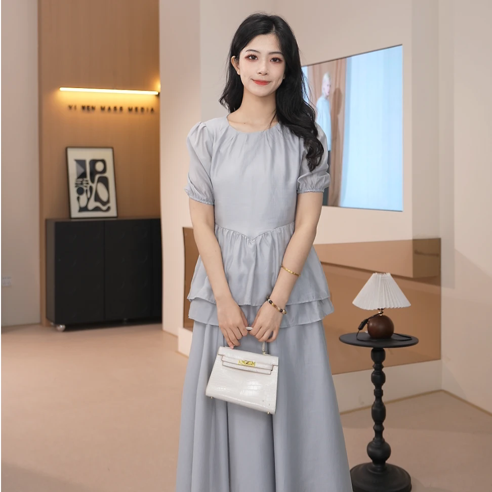 Basic House/百家好25夏季高级轻奢气质显瘦不规则时尚套装CSM