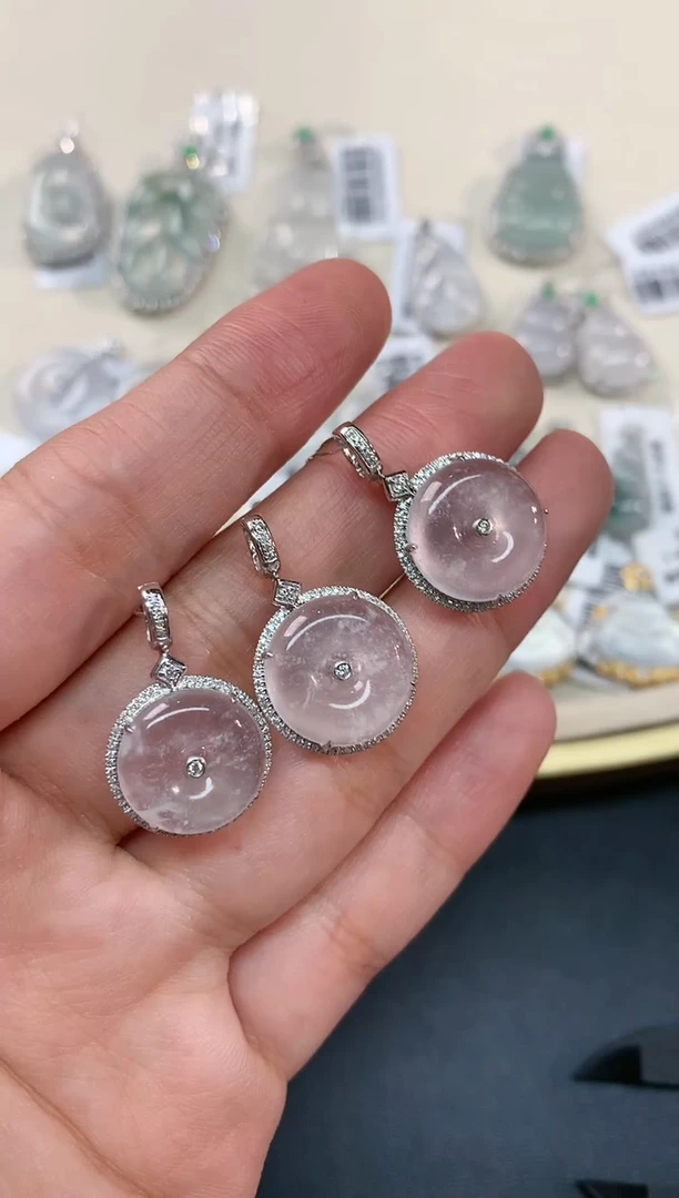 【闪购商品】翡翠吊坠(不含链)18K金镶嵌A247|多样性发其一3980
