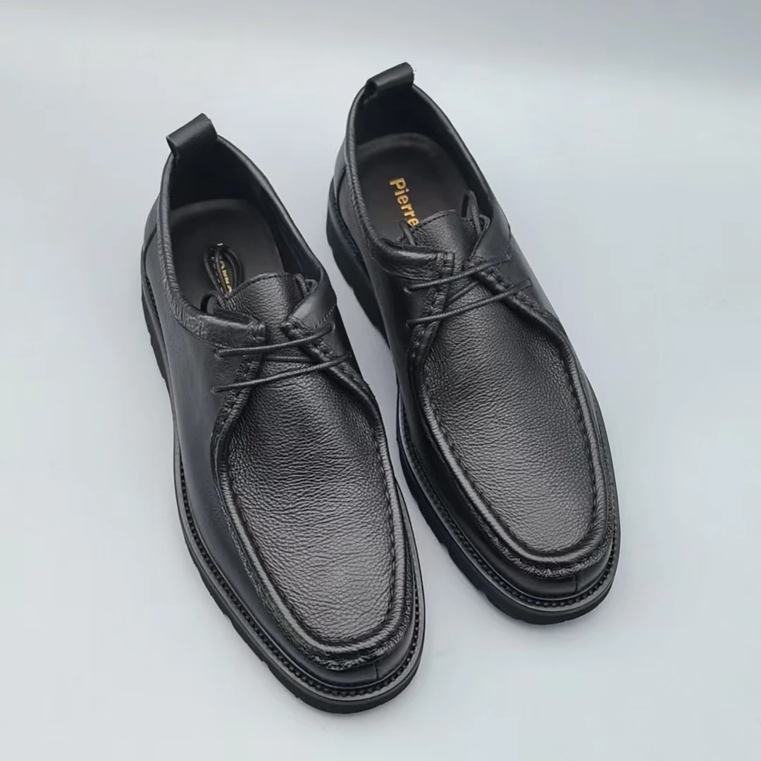 Pierre Shark/鲨鱼男高档商务休闲百搭软底轻便马皮真皮鞋222-1