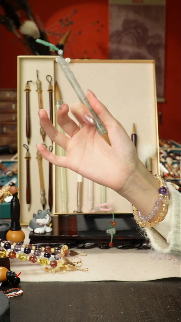 2号孤品高货毛笔链接 清水试笔 蘸墨不退