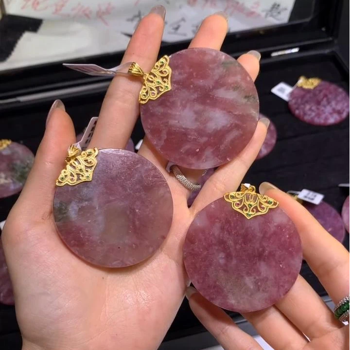 合金吊坠 【逍遥】红碧大圆牌吊坠*HQZY/G05H700/多样性发/1件