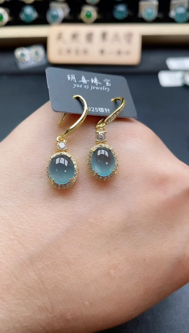 银S925镶嵌戒指翡翠1