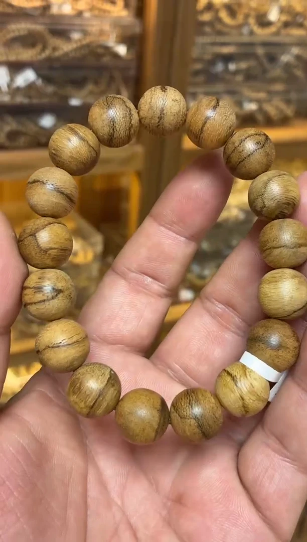 沉香手串 达拉干圆珠单圈虎皮纹1.3多样性发其一