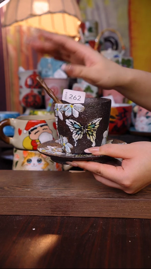 杯子陶泥垚手作 景德镇手工手绘陶瓷器物
