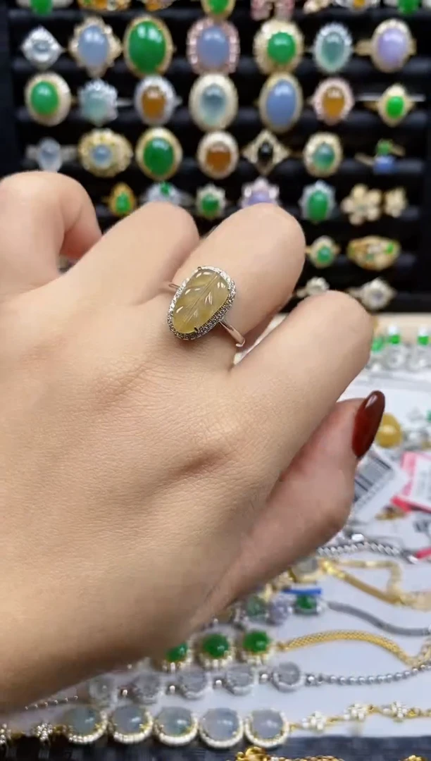 银S925镶嵌戒指翡翠9289