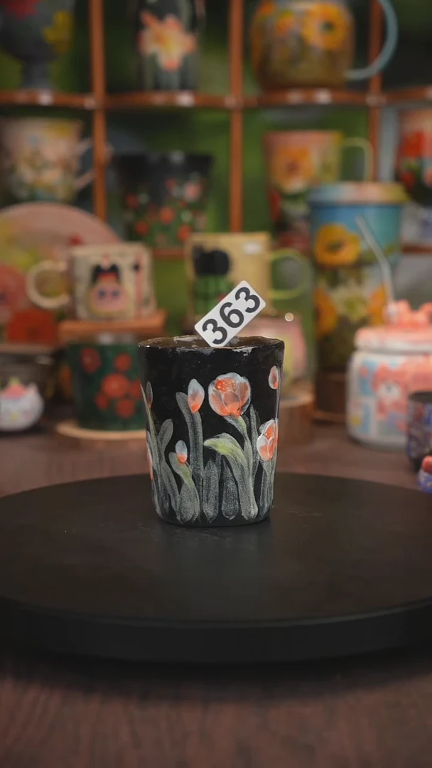 紫砂油画釉下彩手绘363