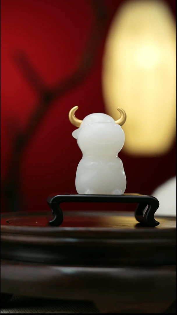 玉【牛】天然玉石摆件