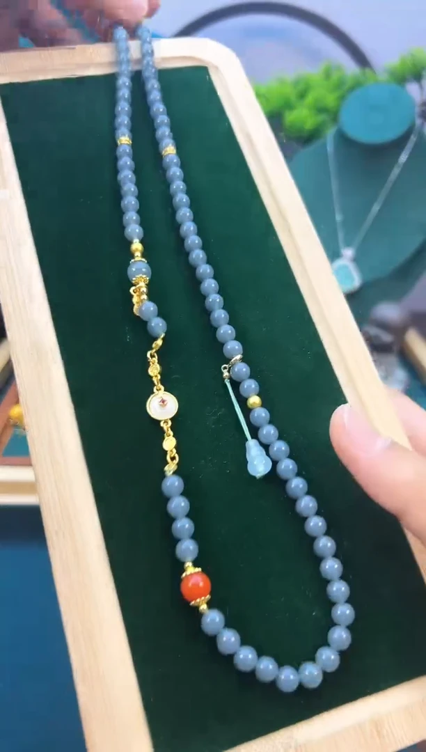 翡翠14K金镶嵌颈饰      X219