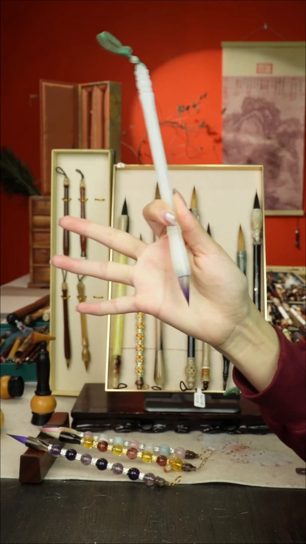 73号闪孤品高货毛笔链接 清水试笔 蘸墨不退