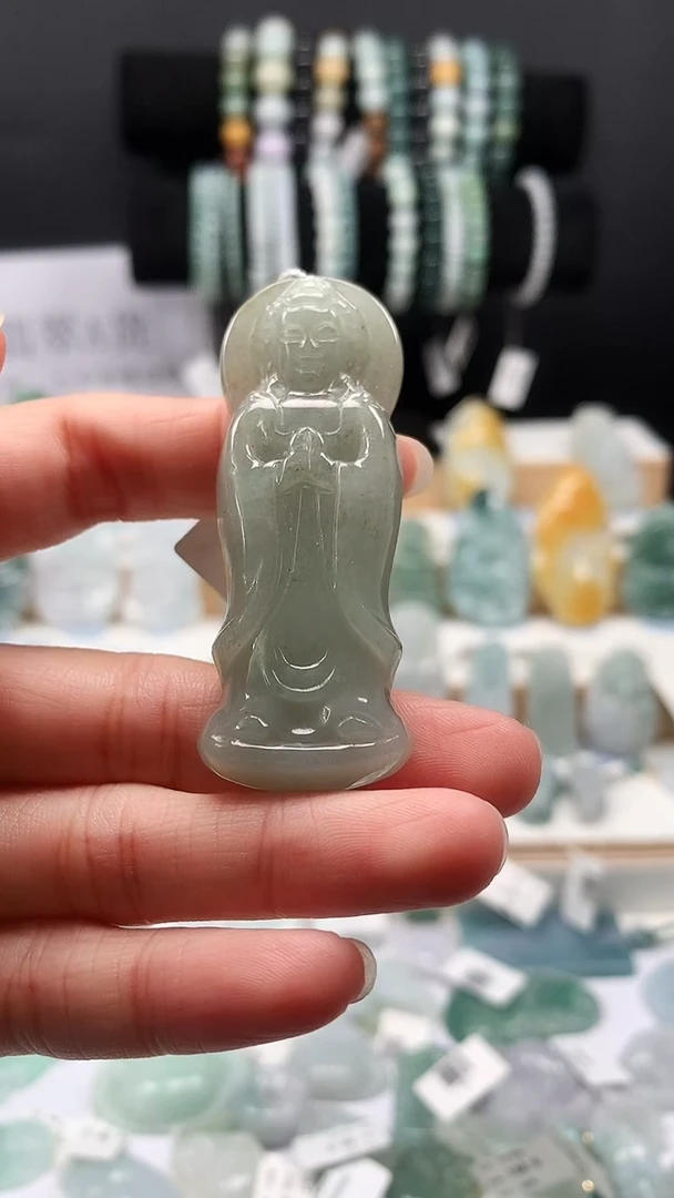 吊坠(不含链)未镶嵌翡翠49站观音
