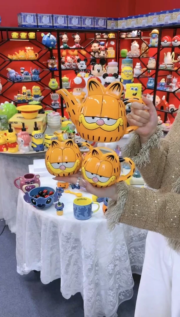 【闪购商品】.@@加菲猫陶瓷一壶二杯