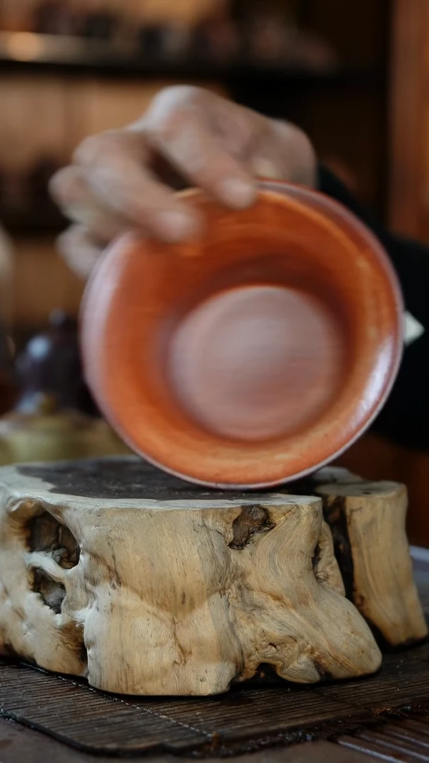 紫砂全手工马蹄壶承（碗）