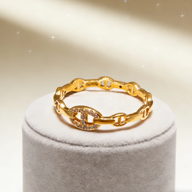 【叶子专享】足金999  大猪鼻戒指  6D工艺  双12大促