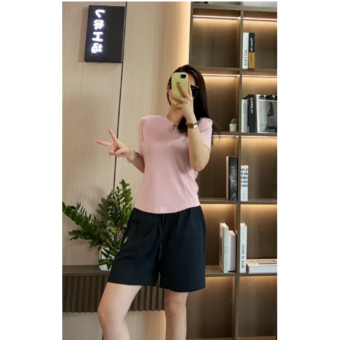 7968夏款莱赛尔纯色打底T恤衫短袖上衣