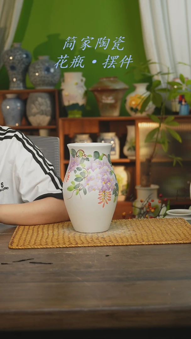 瓷片景德镇纯手工手绘花器摆件