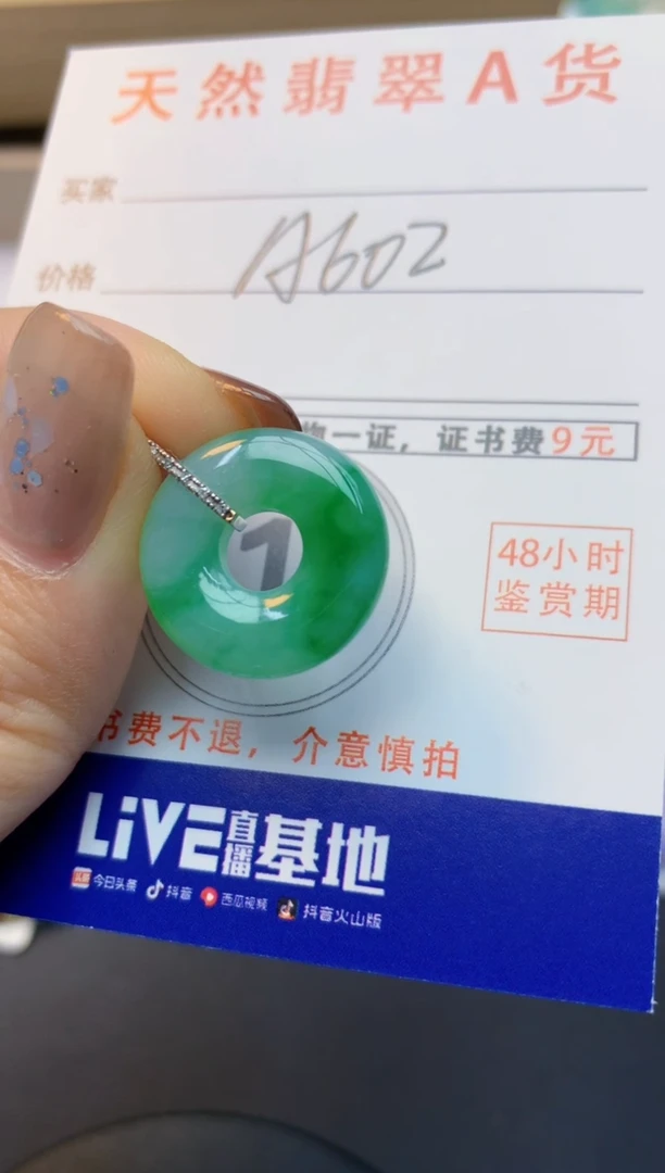 颈饰18K金镶嵌翡翠天然缅甸A货翡翠百元以上9元证书费自理
