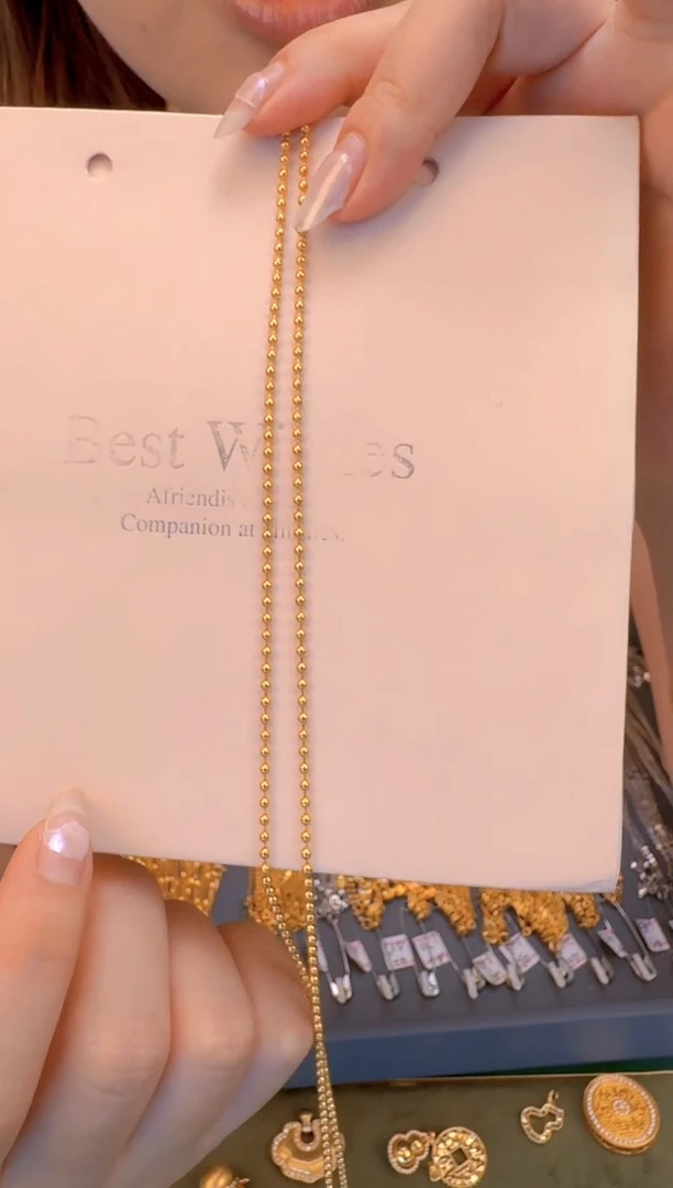 60cm爱心抽拉光面珠珠链4.80g（多样性发货）