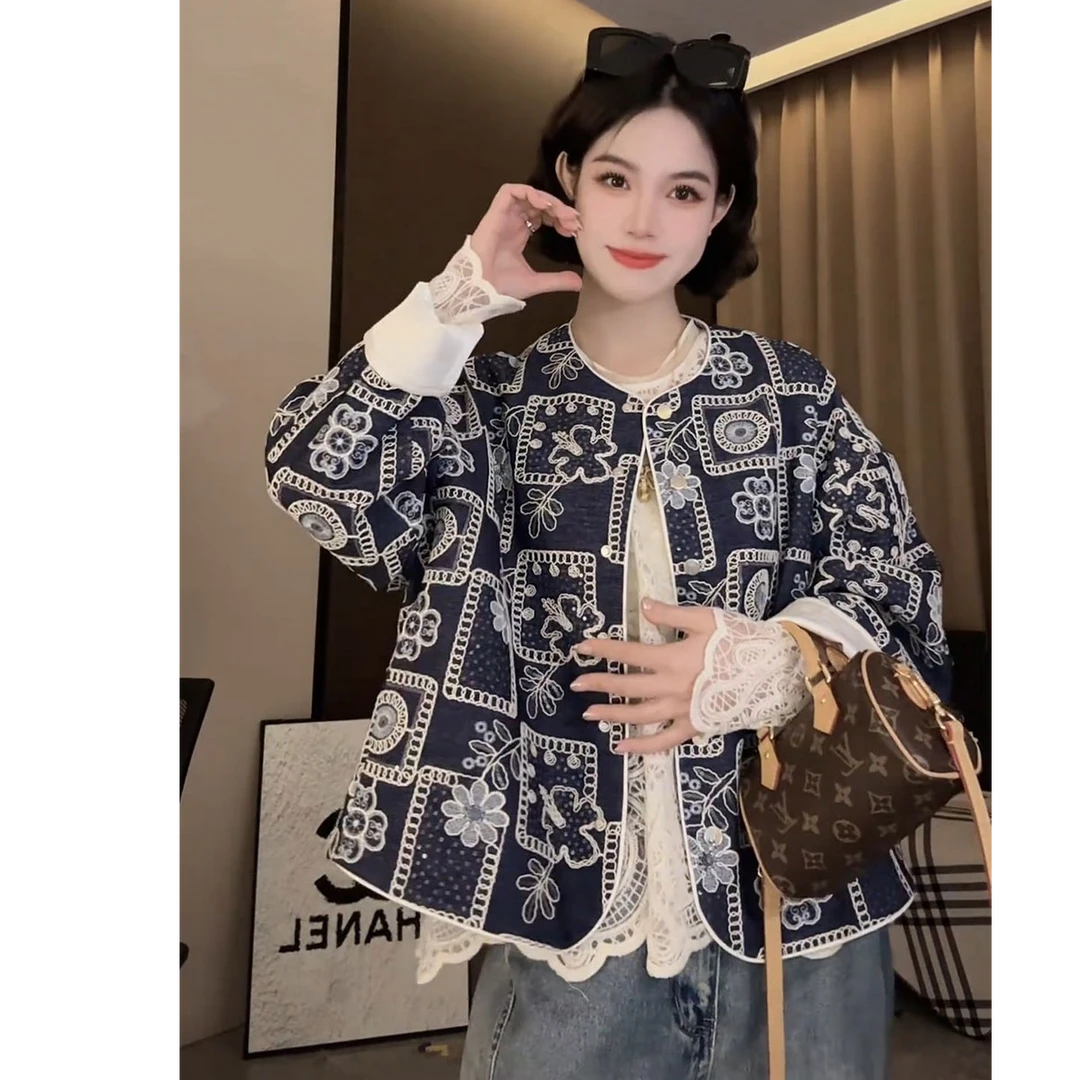 新中式国风复古重工刺绣外套女2025春季新款休闲宽松上衣高级女装